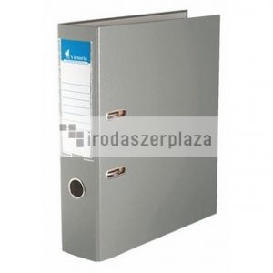 Iratrendező, 75 mm, A4, PP/karton, VICTORIA OFFICE, "Basic", szürke