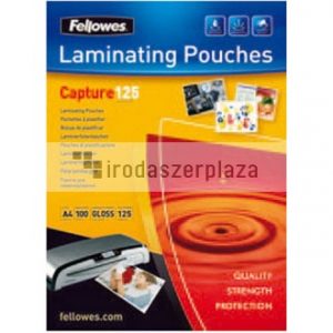 Meleglamináló fólia, 125 mikron, 75x105 mm, fényes, 100 db,  FELLOWES