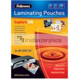 Meleglamináló fólia, 125 mikron, A4, fényes, 100 db,  FELLOWES