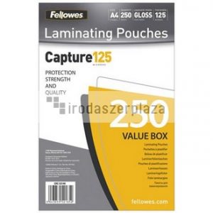 Meleglamináló fólia, 125 mikron, A4, fényes, 250 db, FELLOWES