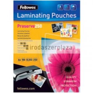 Meleglamináló fólia, 250 mikron, A4, fényes, 100 db, FELLOWES