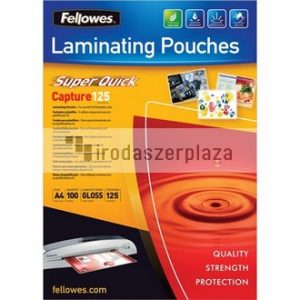 Meleglamináló fólia, 125 mikron, A4, SuperQuick, fényes, 100 db, FELLOWES