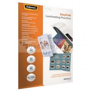 Meleglamináló fólia, 80 mikron, A4, fényes, 25 db, FELLOWES "Admire Easyfold"