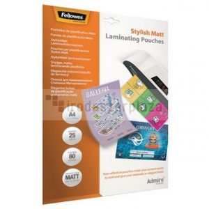 Meleglamináló fólia, 80 mikron, A4, matt, 25 db, FELLOWES "Admire Stylish"