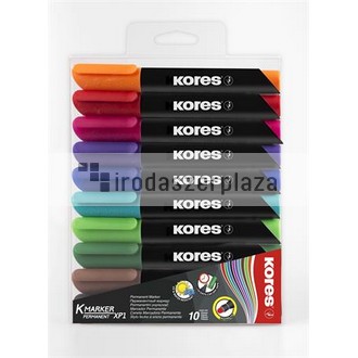 Alkoholos marker, 3-5 mm, kúpos, KORES "K-Marker", 10 különböző szín