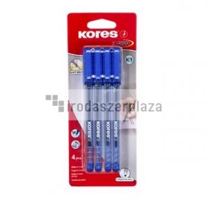 Golyóstoll, 1,0 mm, kupakos, háromszögletű, KORES "K1-M", kék