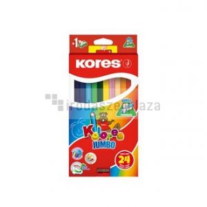 Színes ceruza készlet, háromszögletű, jumbo, KORES "Kolores Jumbo", 24 különböző szín