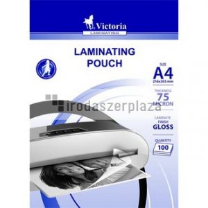 Meleglamináló fólia, 75 mikron, A4, fényes, VICTORIA OFFICE