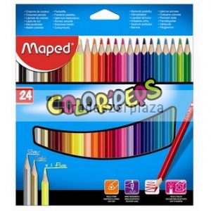 Színes ceruza készlet, háromszögletű, MAPED "Color`Peps", 24 különböző szín