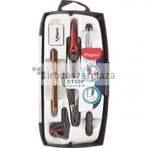 Körző készlet, rögzíthető lábakkal, 7 darabos, MAPED "Stop System"
