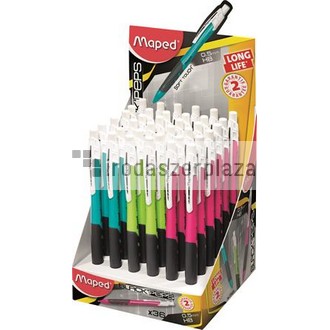 Nyomósirón display, 0,5 mm, MAPED "Long Life", vegyes színek