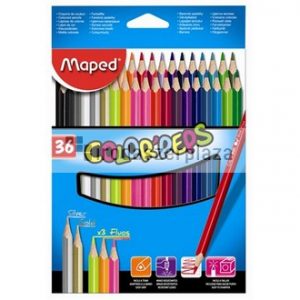 Színes ceruza készlet, háromszögletű, MAPED "Color`Peps", 36 különböző szín
