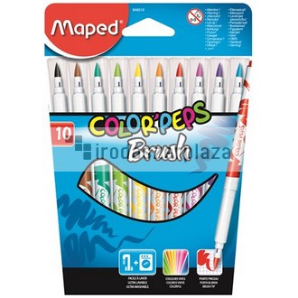 Filctoll készlet, kimosható, ecsetjellegű, MAPED „Color ’Peps Brush”, 10 különböző szín
