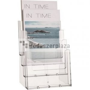 Prospektustartó, asztali, A4, 4 rekeszes, HELIT