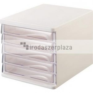 Irattároló, műanyag, 5 fiókos, HELIT, fehér/áttetsző