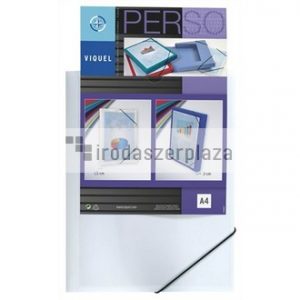 Gumis mappa, panorámás, 15 mm, PP, A4, VIQUEL "Essentiel Perso", fehér