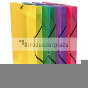 Gumis mappa, 30 mm, PP, A4, VIQUEL "Coolbox", áttetsző  lila