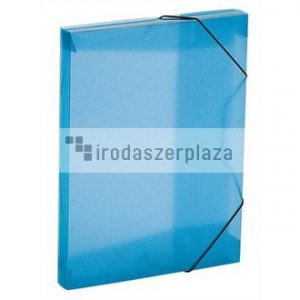 Gumis mappa, 30 mm, PP, A4, VIQUEL "Coolbox", áttetsző  kék