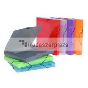 Gumis mappa, 30 mm, PP, A4, VIQUEL "Coolbox", áttetsző  vegyes színek