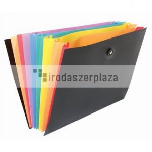 Harmonikamappa, PP, 8 rekeszes, VIQUEL "Rainbow Class", fekete