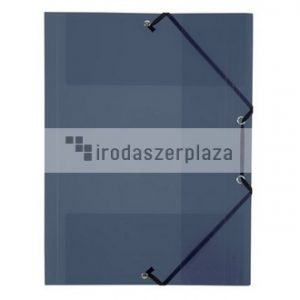 Gumis mappa, 15 mm, PP, A4, VIQUEL "Propyglass", füstszínű