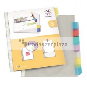 Genotherm, lefűzhető, jelölőfüles, A4, 90 mikron, víztiszta, 8 részes, VIQUEL