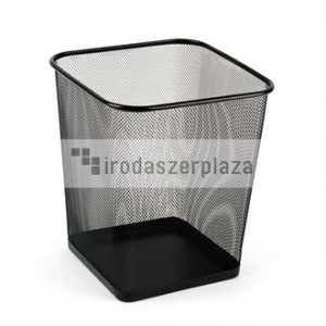 Papírkosár, fémhálós, szögletes, VICTORIA OFFICE, fekete