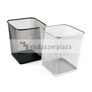 Papírkosár, fémhálós, szögletes, VICTORIA OFFICE, ezüst