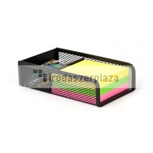 Kockatömbtartó és gemkapocstartó, fémhálós, VICTORIA OFFICE, fekete