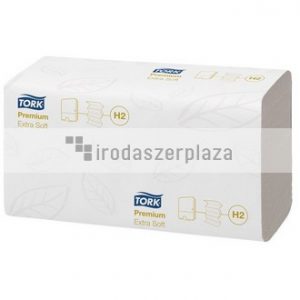 Kéztörlő, Interfold hajtás, H2 rendszer, 2 rétegű, 100 lap, Premium, TORK "Xpress® Multifold", fehér