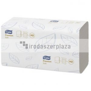 Kéztörlő, Interfold hajtás, 2 rétegű, 100 lap, H2 rendszer, Premium, TORK "Xpress® Soft Multifold", fehér