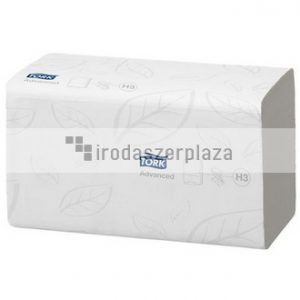 Kéztörlő, Z hajtás, 2 rétegű, 250 lap, H3 rendszer, Advanved, TORK "Singlefold", fehér