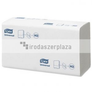Kéztörlő, Z hajtás, 1 rétegű, 300 lap, H3 rendszer, Universal, TORK "Singlefold", fehér