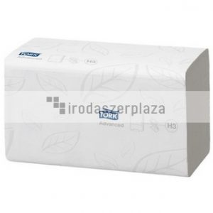 Kéztörlő, Z hajtás, toalettbe dobható, 2 rétegű, 250 lap, H3 rendszer, Advanced, TORK "Singlefold", fehér