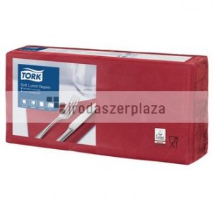 Szalvéta, 1/4 hajtogatott, 3 rétegű, 32,5x32,8 cm, Advanced, TORK "Soft Lunch", bordó