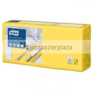 Szalvéta, 1/4 hajtogatott, 3 rétegű, 32,5x32,8 cm, Advanced, TORK "Soft Lunch", sárga