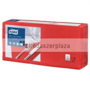 Szalvéta, 1/4 hajtogatott, 3 rétegű, 32,5x32,8 cm, Advanced, TORK "Soft Lunch", vörös