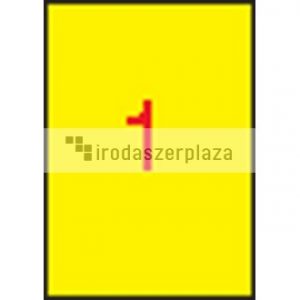 Etikett, 210x297 mm, színes, APLI, sárga, 100 etikett/csomag
