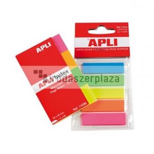 Jelölőcímke, műanyag, 5x25 lap, 12x45 mm, APLI, 5 szín