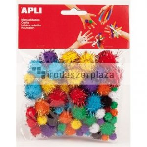 Pom-pom, csillogó, APLI "Creative", vegyes színek