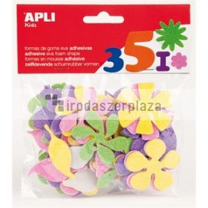 Moosgumi, öntapadó, glitteres, virágok, APLI "Eva Sheets", vegyes színek