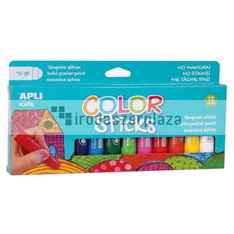 Tempera stift készlet, APLI "Kids", 12 különböző szín