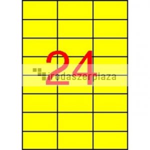 Etikett, 70x37 mm, színes, APLI, sárga, 480 etikett/csomag