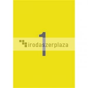 Etikett, 210x297 mm, színes, APLI, sárga, 20 etikett/csomag