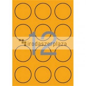 Etikett, 60 mm kör, színes, APLI, neon narancs, 240 etikett/csomag