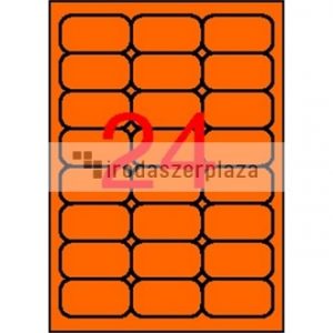 Etikett, 64x33,9 mm, színes, kerekített sarkú, APLI, neon narancs, 480 etikett/csomag