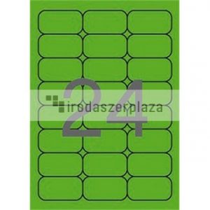 Etikett, 64x33,9 mm, színes, kerekített sarkú, APLI, neon zöld, 480 etikett/csomag