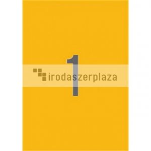 Etikett, 210x297 mm, színes, APLI, neon narancs, 20 etikett/csomag