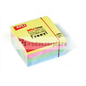 Öntapadó jegyzettömb, 75x75 mm, 400 lap, APLI "Funny", pasztell