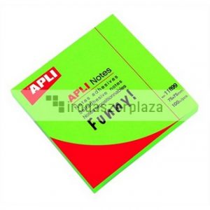 Öntapadó jegyzettömb, 75x75 mm, 100 lap, APLI "Funny", neon zöld